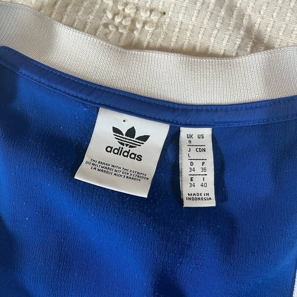 adidas Royal Blue V-Neck Athletic Dress with White Trim - Picture 6 of 6